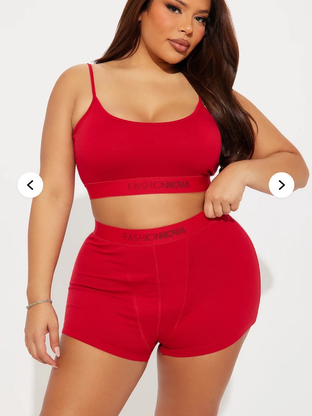 NWT Fashion Nova FN Mood Cami & Boxer Set Red